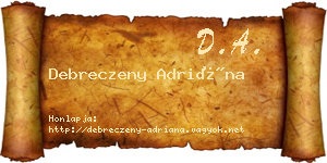 Debreczeny Adriána névjegykártya